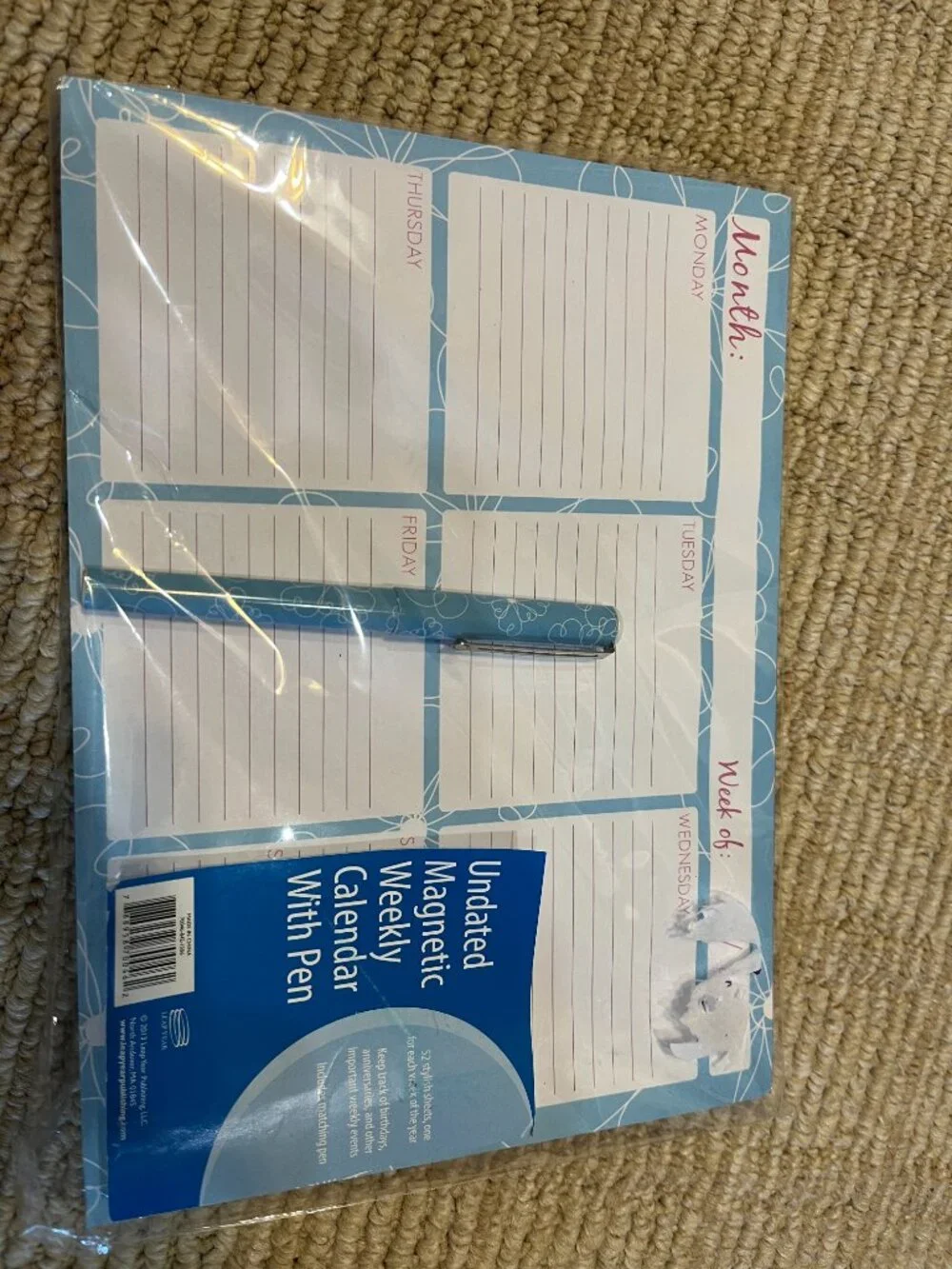 Weekly Magnetic Calendar Planner 52 Sheets With‎ Pen (new)